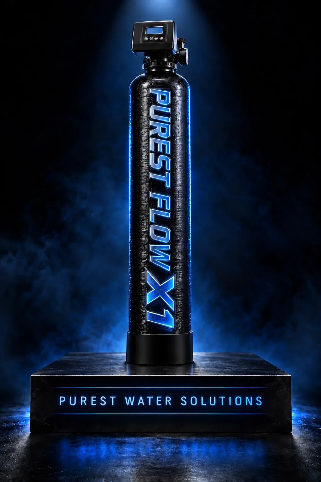 A dark showroom image of Purest Flow X1