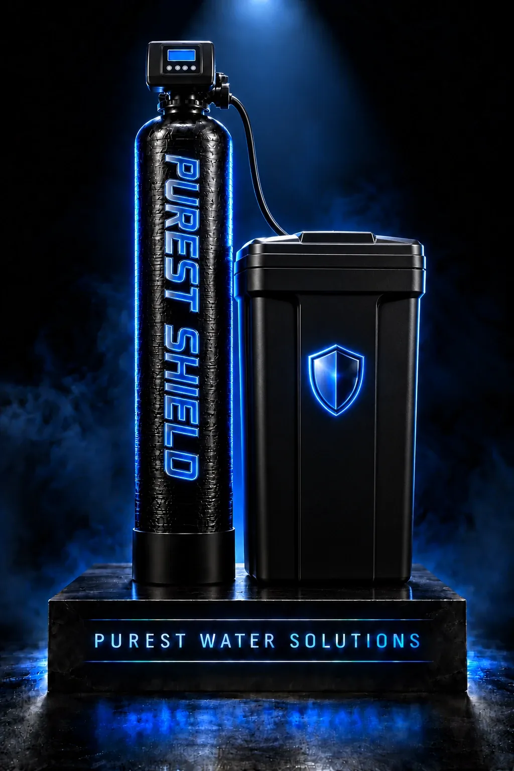 A dark showroom image of PurestShield